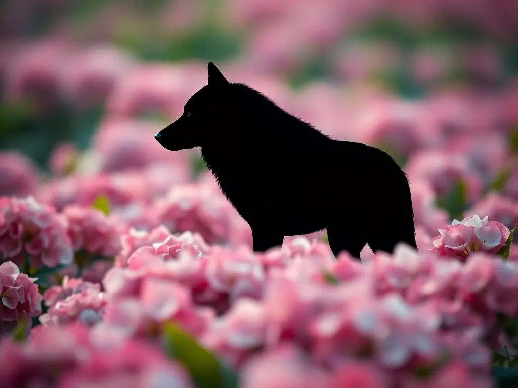 Una silueta de lobo majestuoso