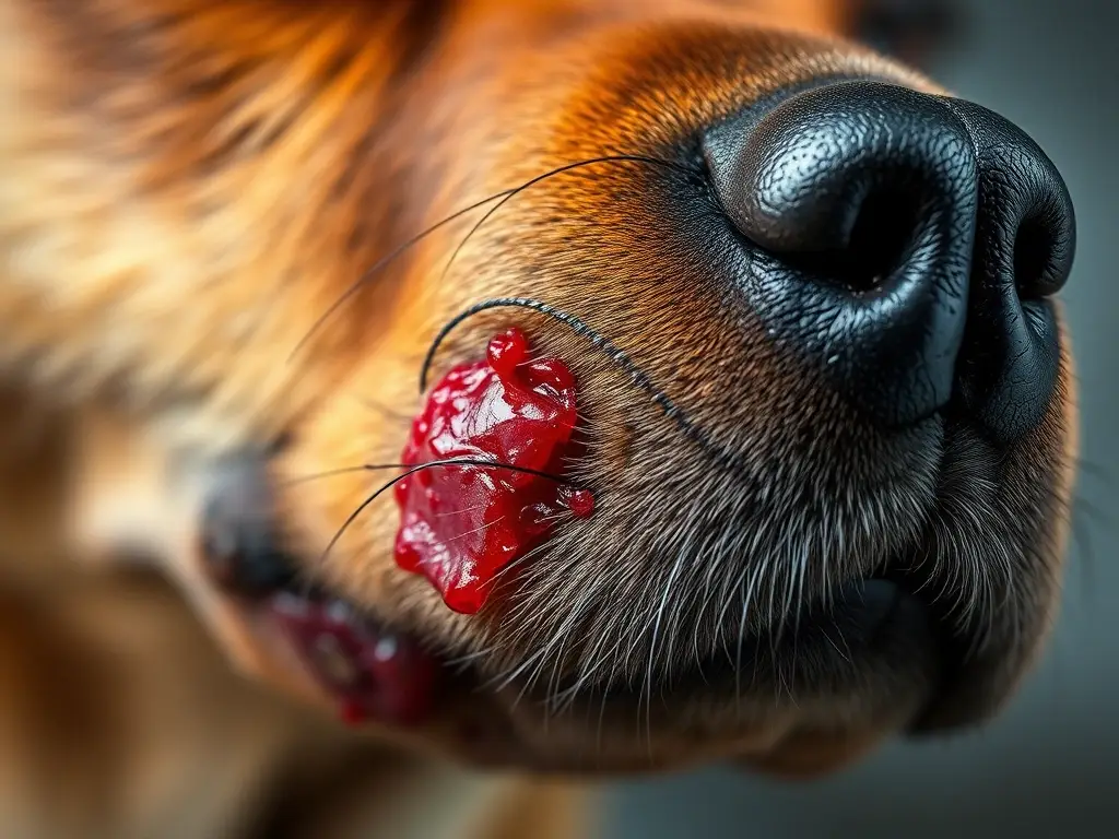 Imagen realista de herida de perro con veneno