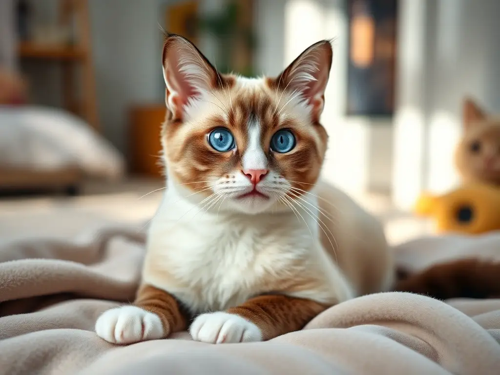 Retrato fotorrealista de un gato Snowshoe
