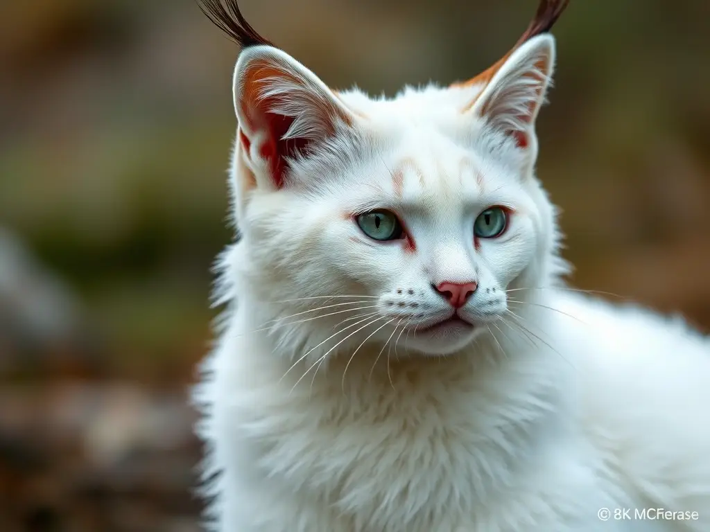 Foto realista de gato de orejas de nieve con detalles precisos