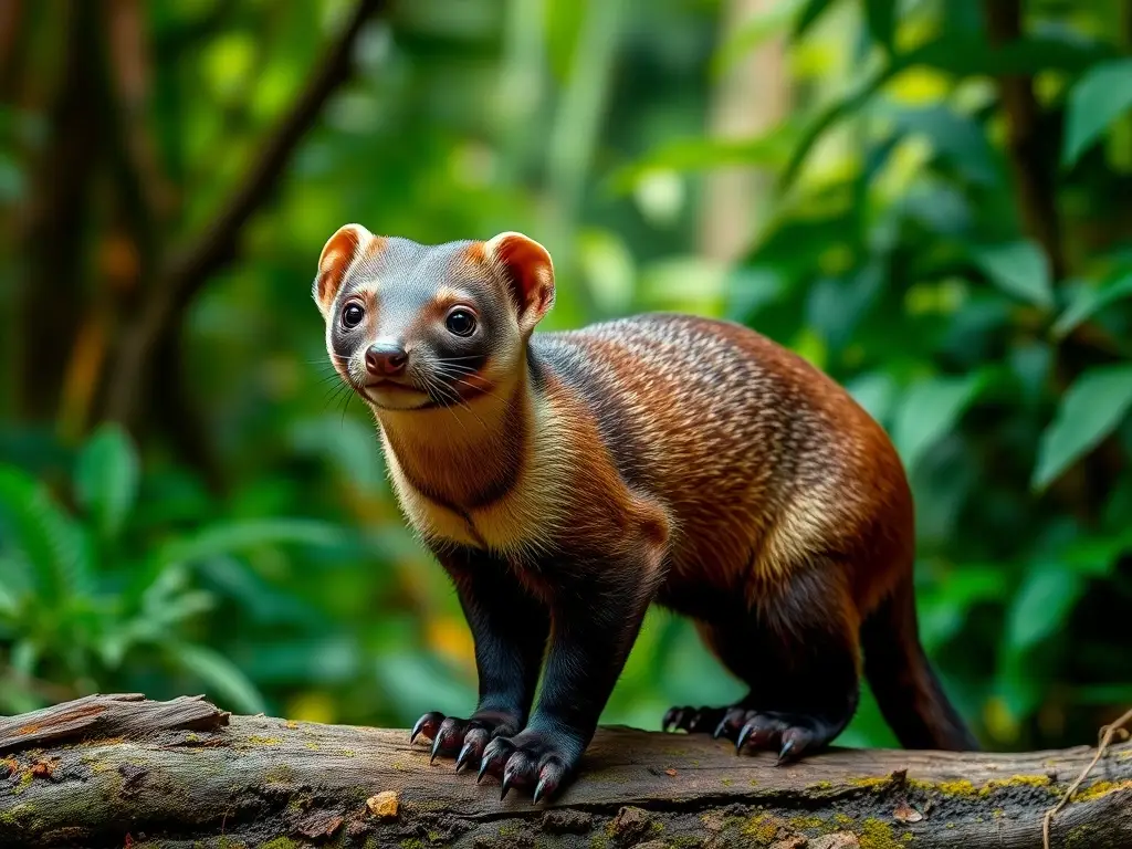 Foto realista de tayra weasel en selva tropical