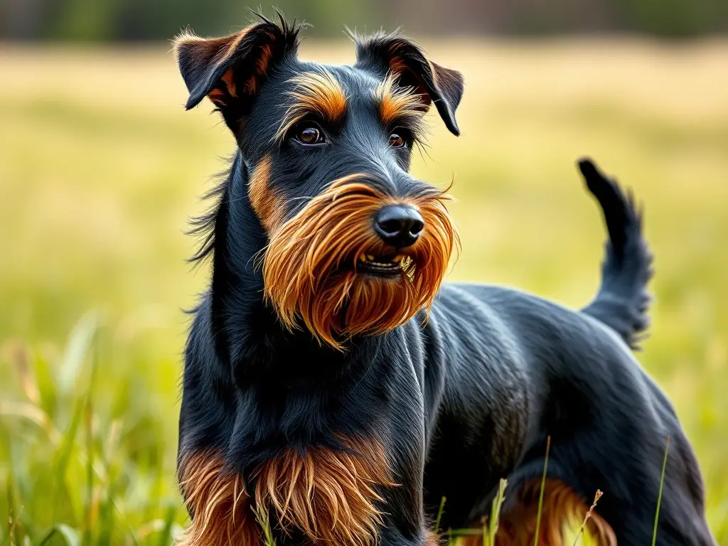 Un retrato realista de Airedale Terrier con libertad