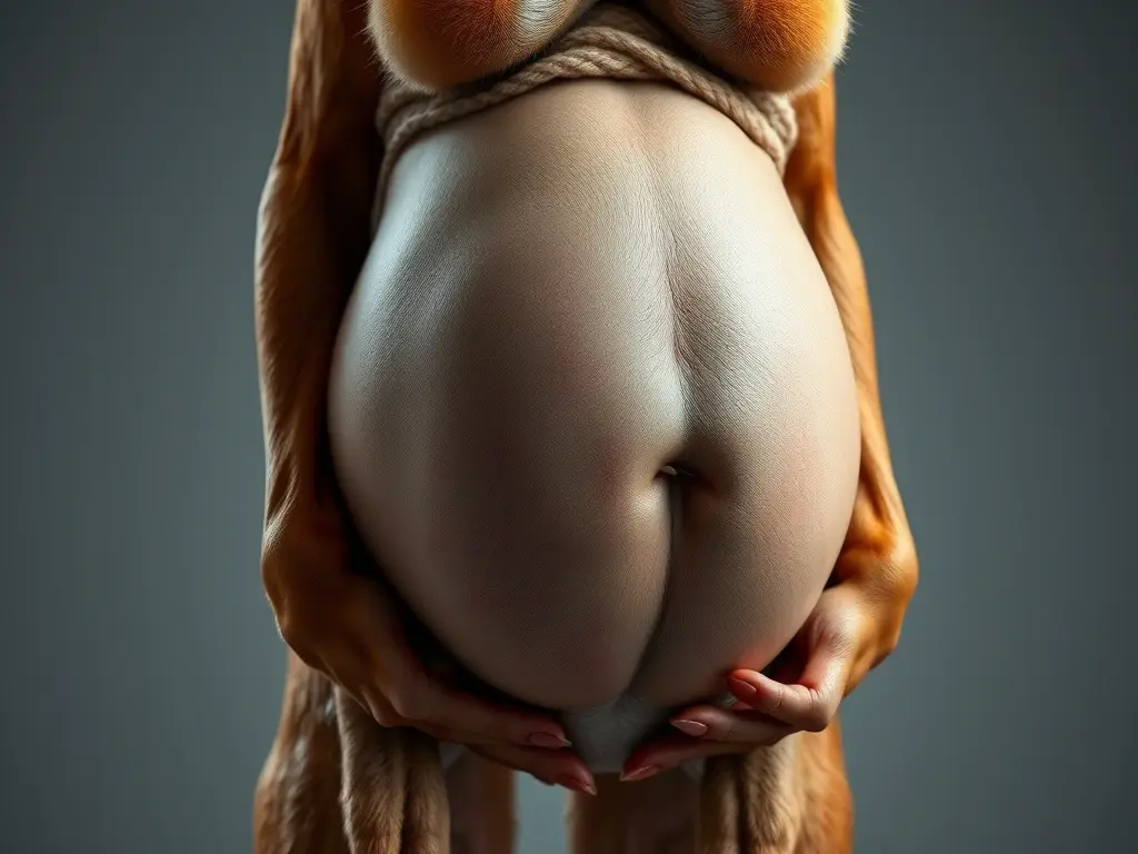 Fotorealista de una perrita gestante