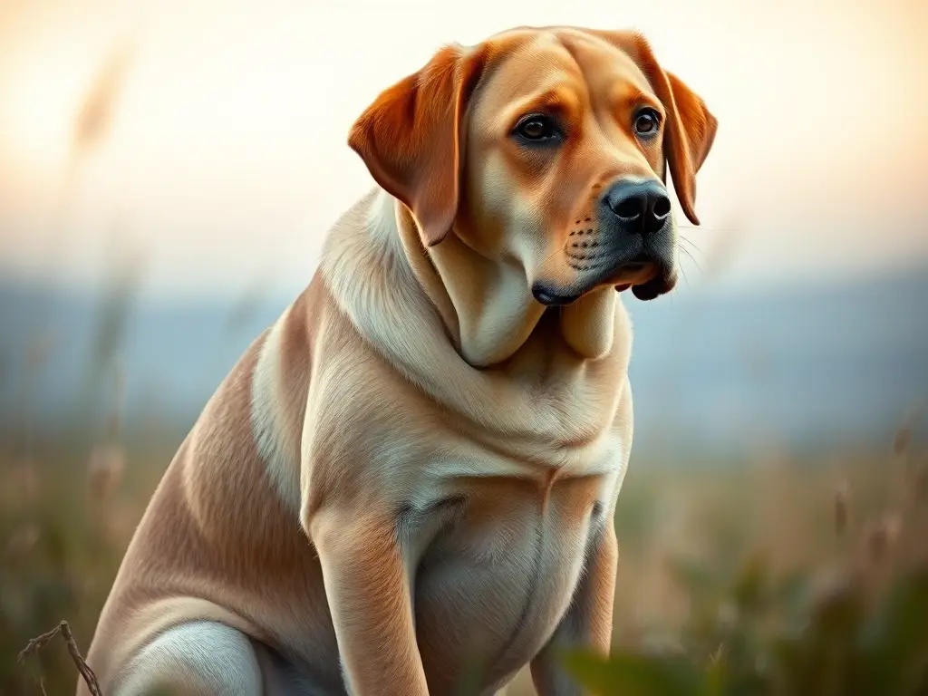Fotorealista de labrador gestante en naturaleza