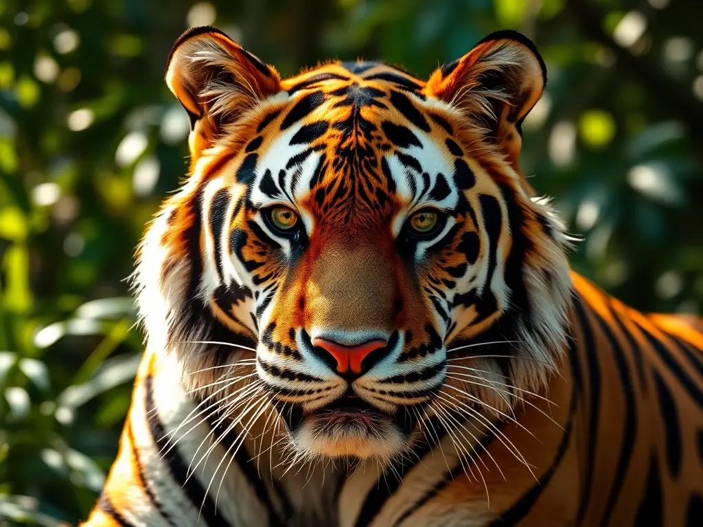 Photorealistic 8k tiger close-up