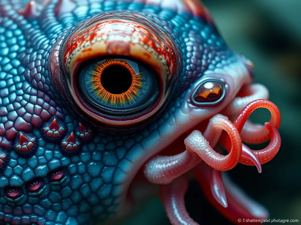 Foto de calamar pigmeo realística y detallada, sin distorsión