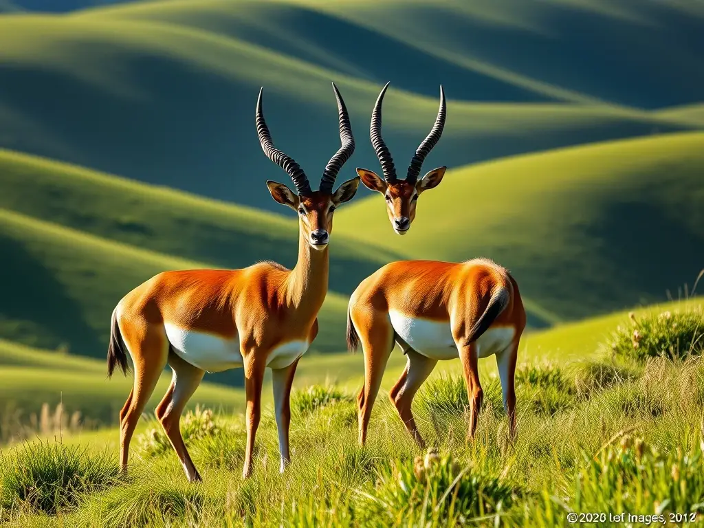 Foto realista de gansos Nilgai en pradera, con enfoque impecable