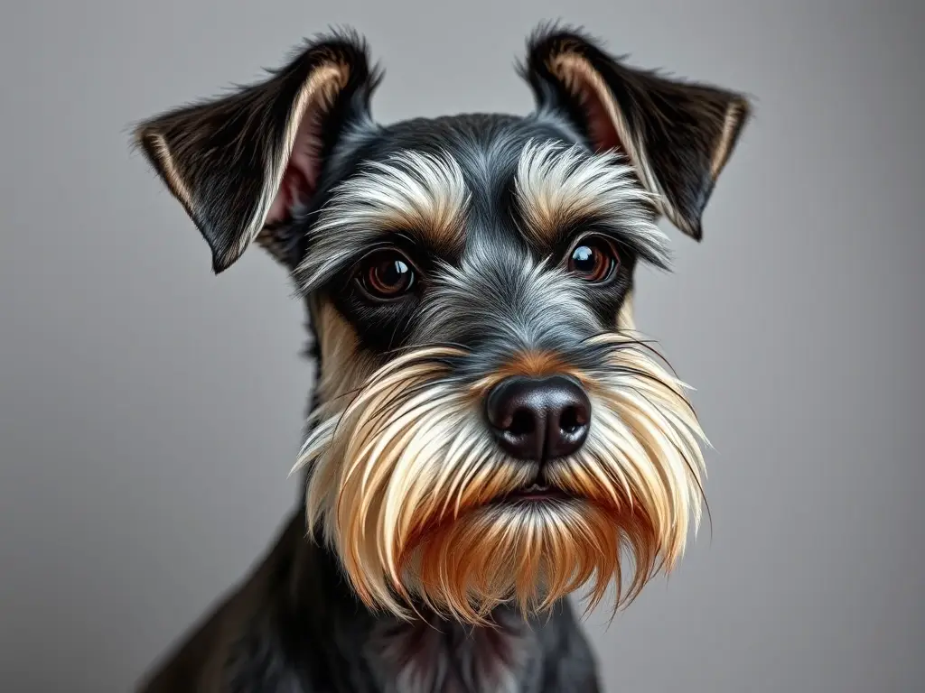 Foto realista de Schnauzer elegante en el estilo Schnauzer, para un artículo de revista