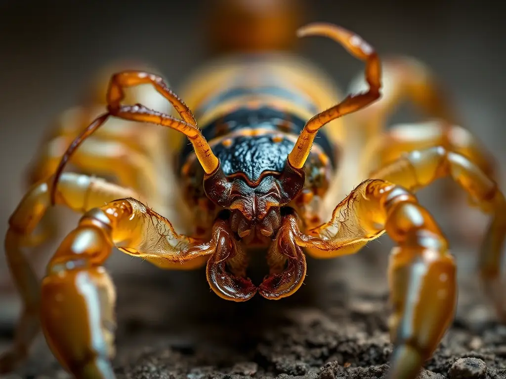 Foto realista de un escorpión amblypigi con pinzas pegajosas