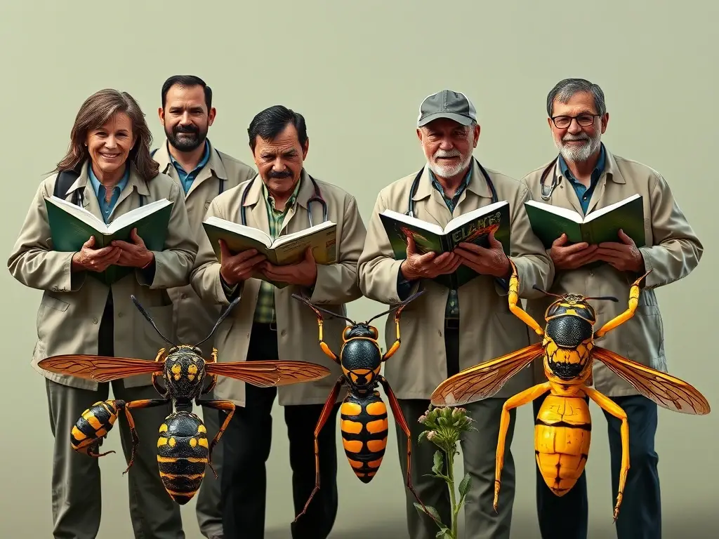 Photorealistic cover showcasing Polistes carnifex and Polistes mexicanus