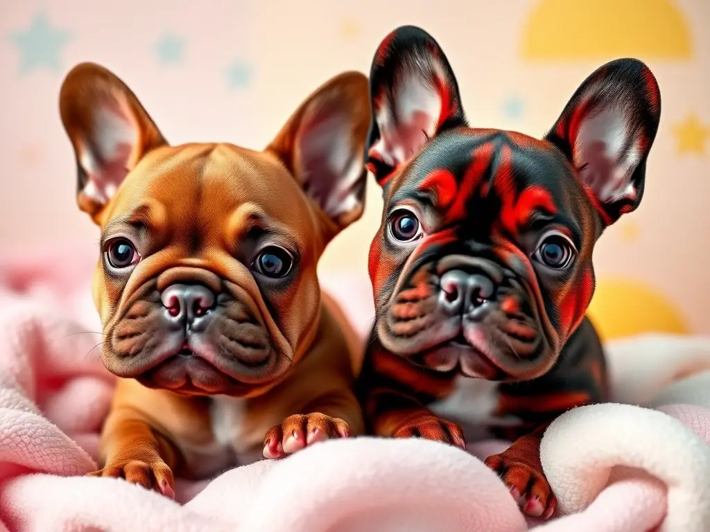 Un retrato de bulldog francés a alta resolución con colores vibrantes
