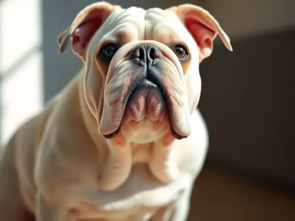 Foto realista de un bulldog francés con pelo esponjoso