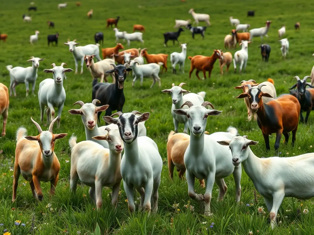 Un retrato de cabra hermoso y realista en un prado verde