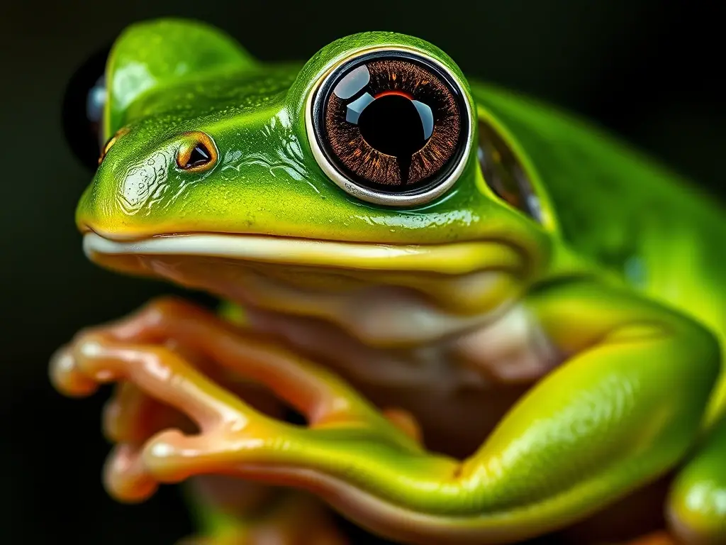 Foto realista de una rana de hoja verde europea, ideal