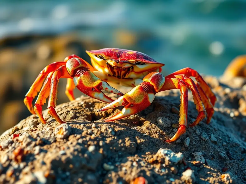 Fotografía realista de cangrejos vibrantes y detallados