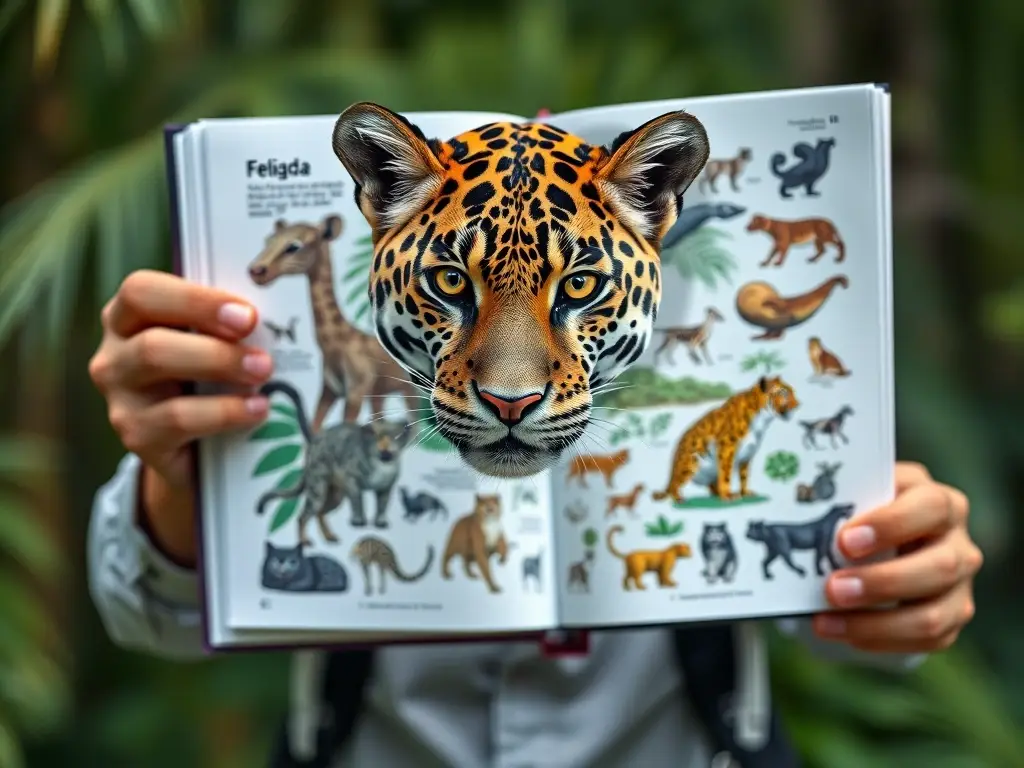 Fotorealistic cover con jaguar majestuoso