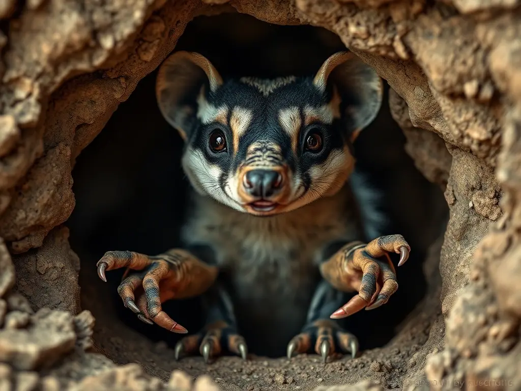 Fotografía realista de un monarca en una cueva, naturalística y detallada