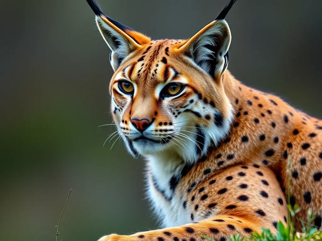 Fotografía realista de un Iberian Lynx majestuoso