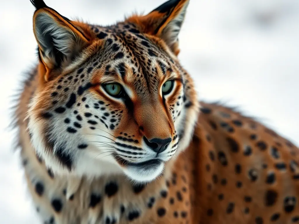 Un retrato realista del lince canario, con alto detalle