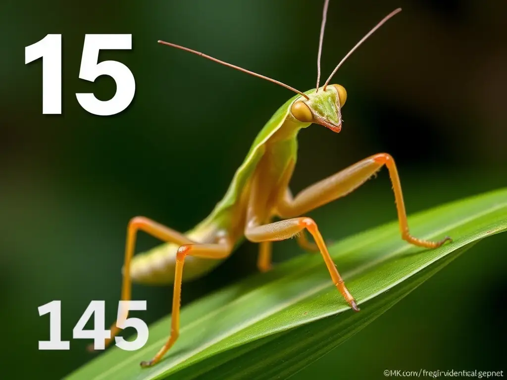 Fotografía realista de una mantis de California en un follaje