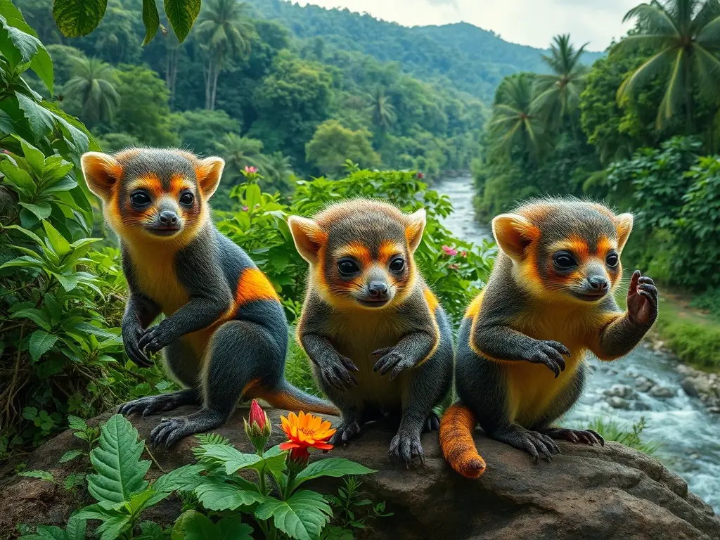 Fotografía realista de mapaches en hábitats naturales