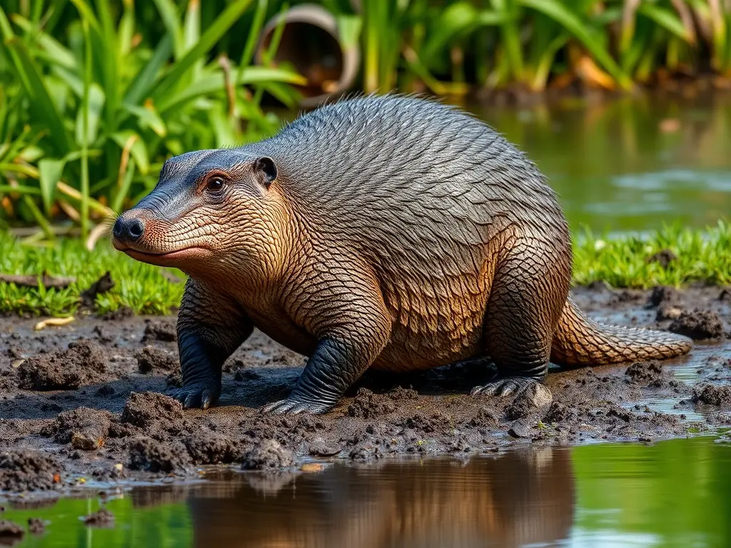 Fotorealistic imagen de una nutria gigante en un hábitat natural