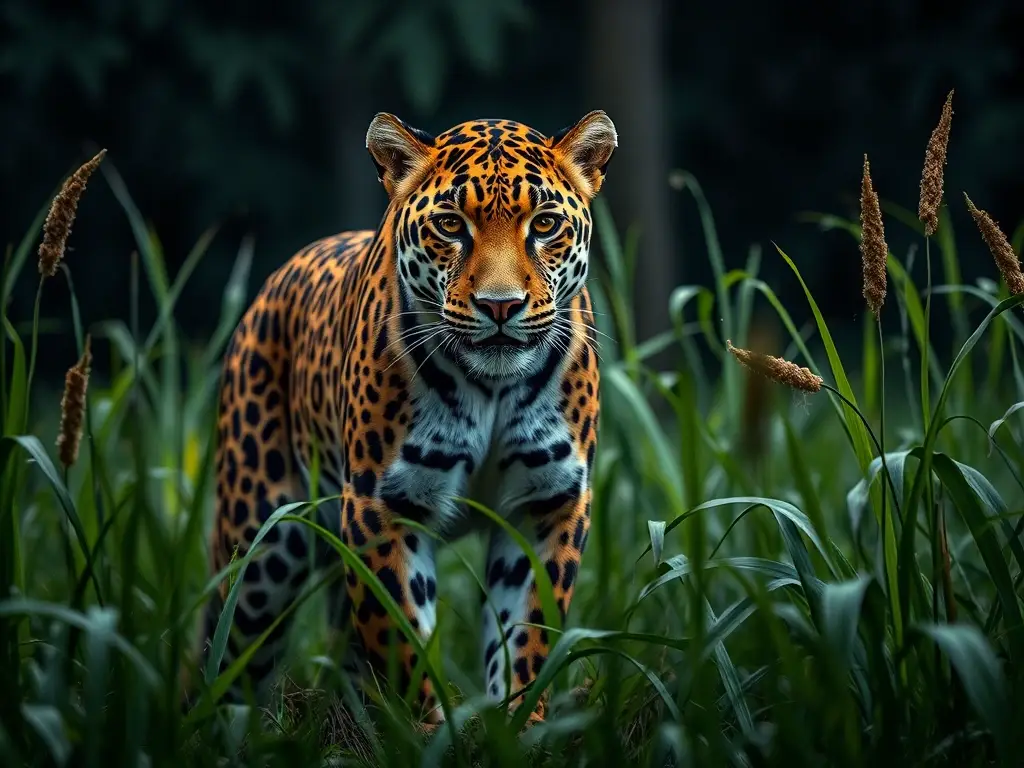 Una fotorealista de un jaguar en la selva amazónica