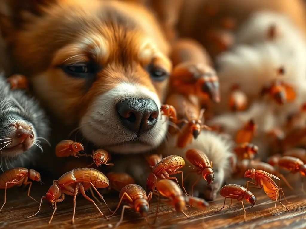 Illustration de fleas realistas