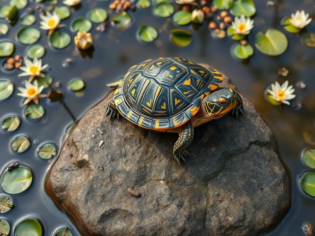 Foto realista, basurero de tortuga con detalle a 8k