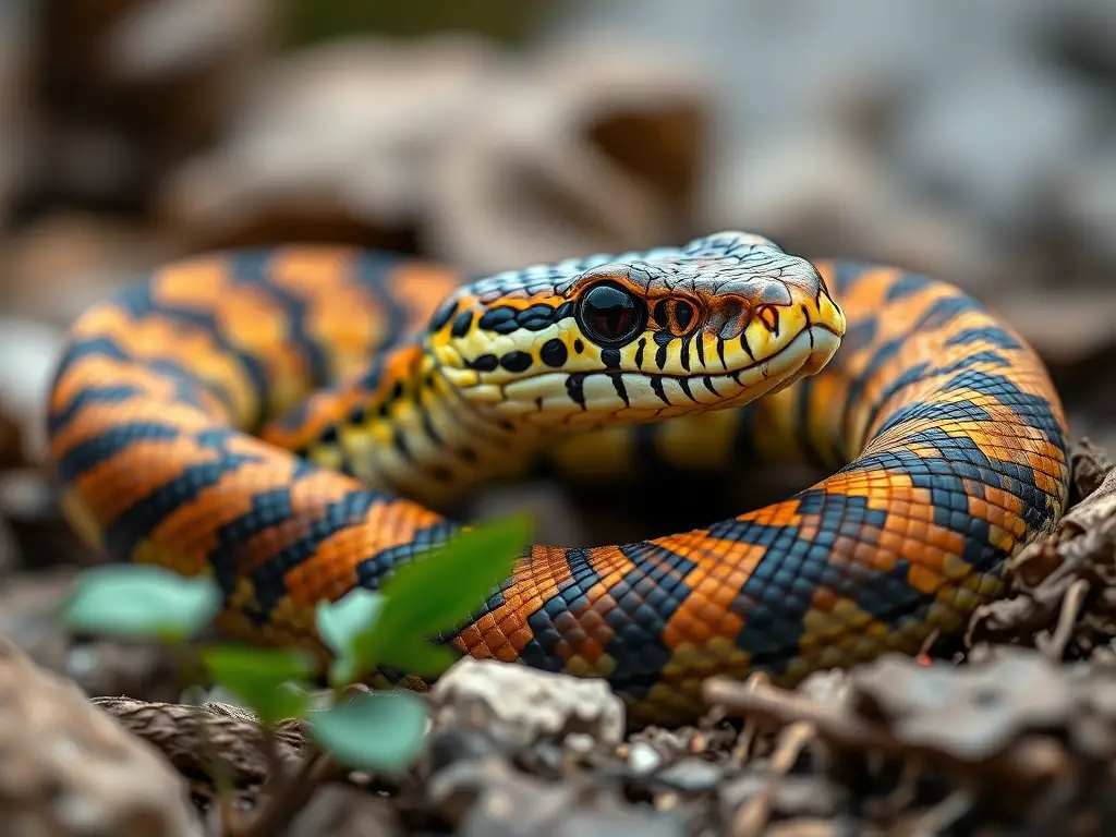 Foto realista de una vívida serpiente de diamante occidental en un ambiente natural