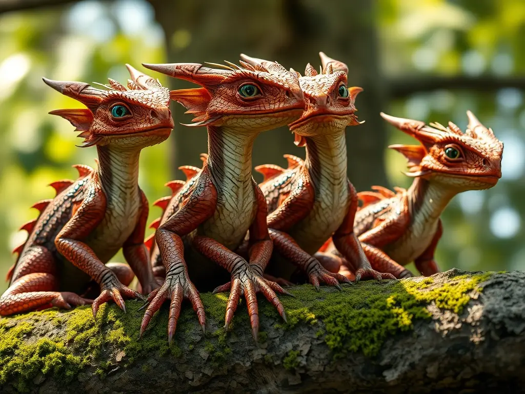 Photorealistic 8k portrait of brown house elfin dragons