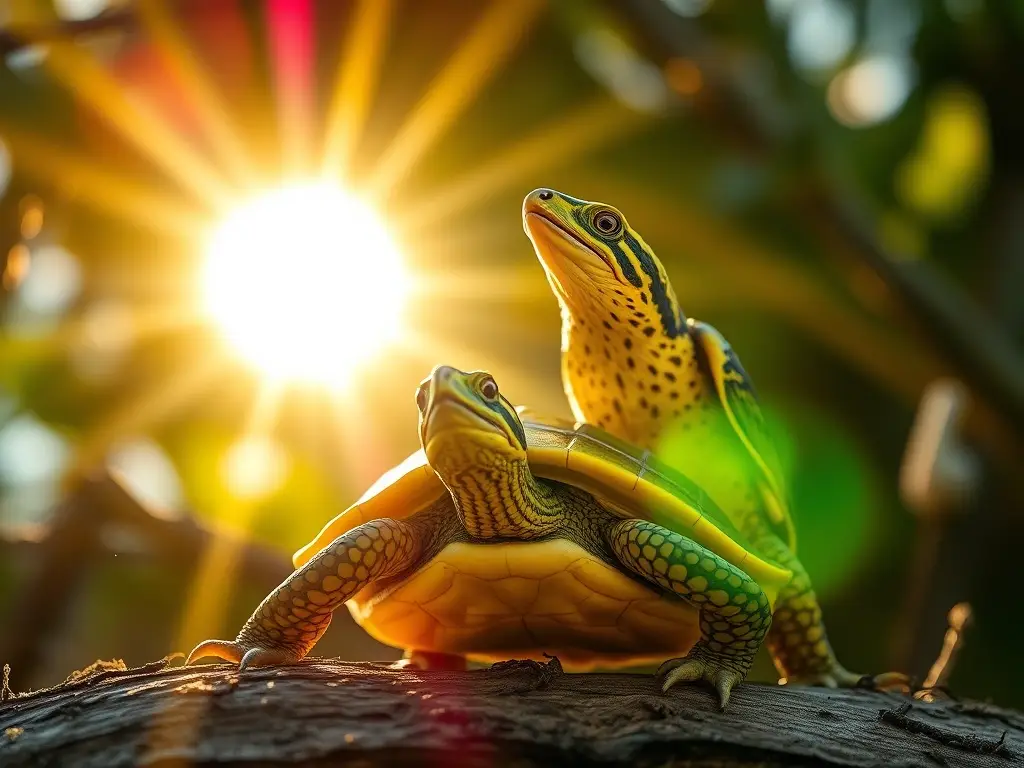 Imagen fotorealista de Tortuga Orejas Amarillas en un ambiente natural