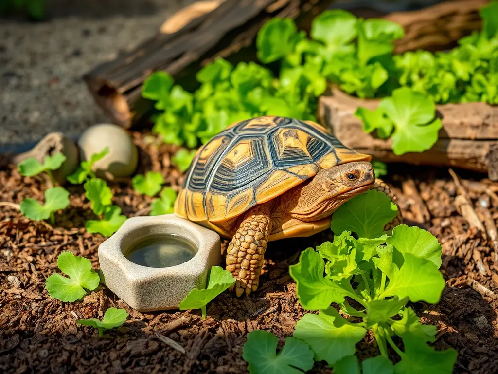 Tortuga griega sana sobre suelo de jardín