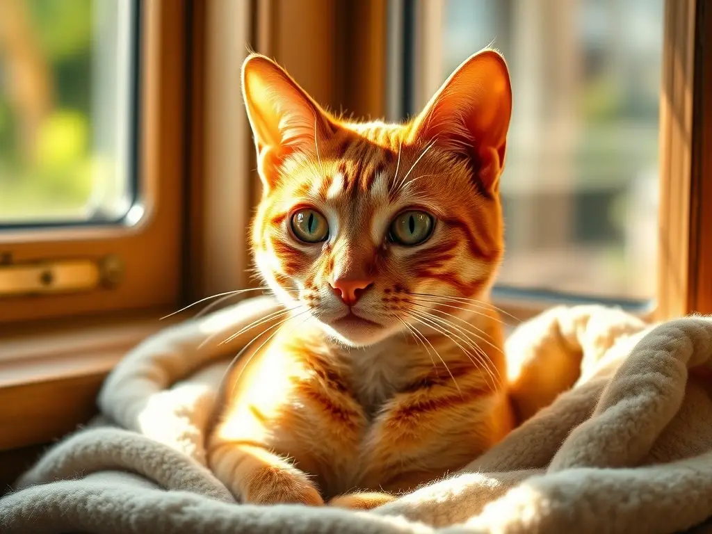 Foto realista de gatito tabby con ojos verdes y expresión pacífica