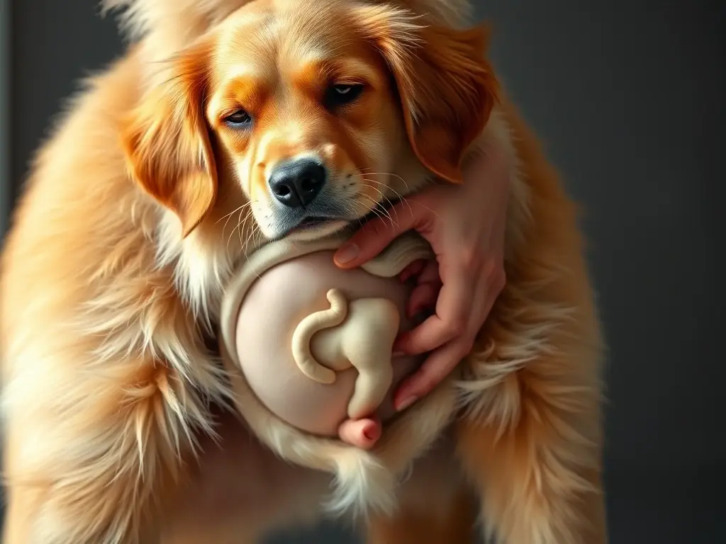 Foto realista de una labrador de seis meses con anticipación ante la gestación