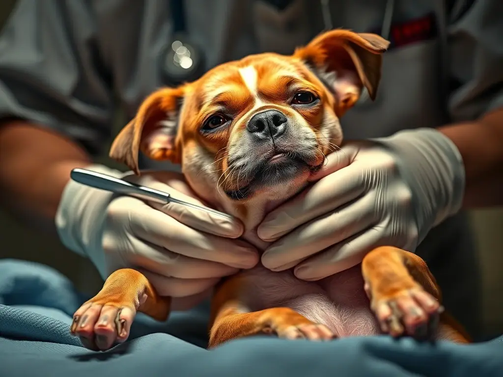 Photorealistic 8k, vétérinaria con perro en cirugía