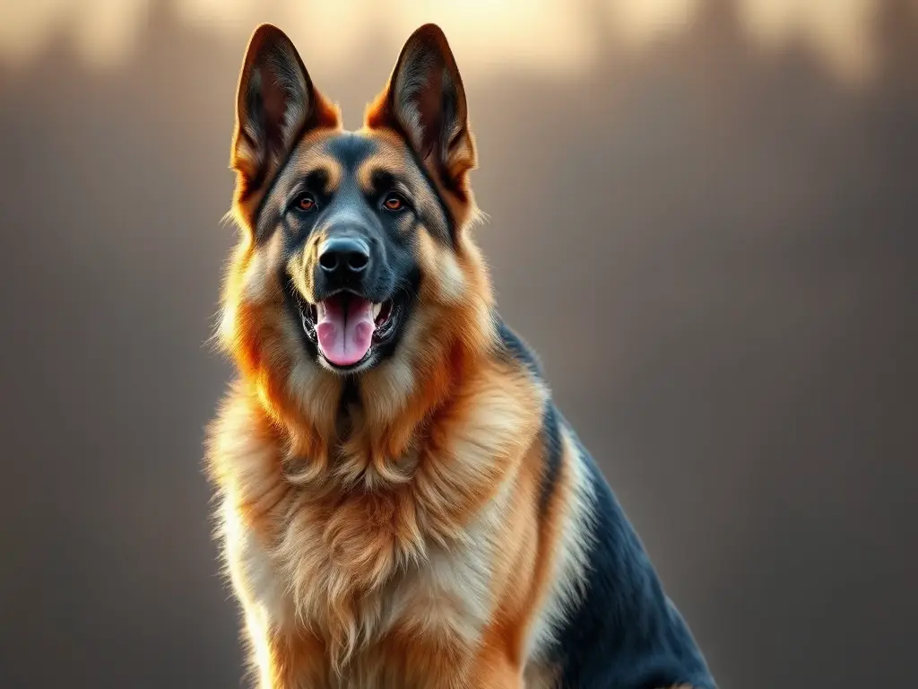 Ilustración fotográfica realista de un canino alemán gestación feliz