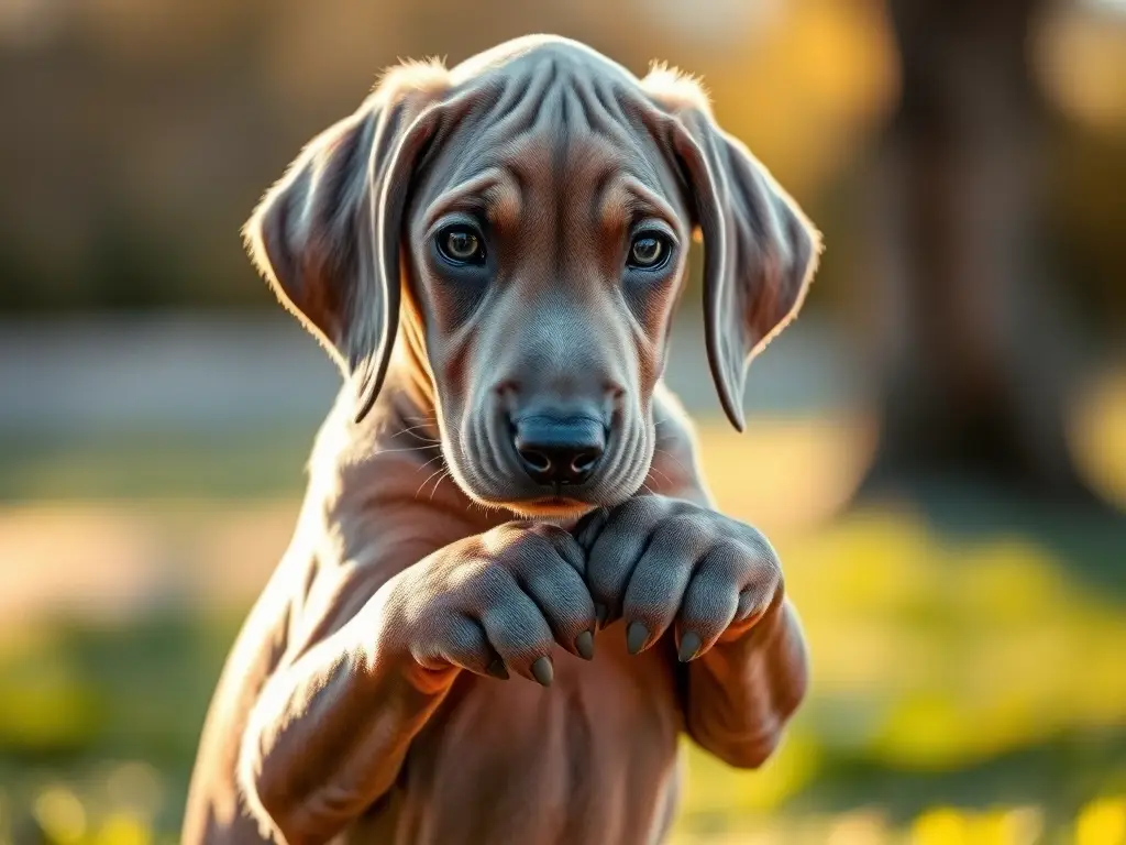 Imagen realista de un cachorro de Weimaraner con gran detalle