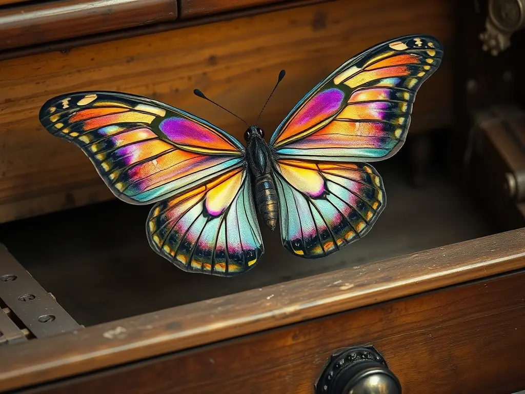 Un retrato fotorealista de Freud como mariposa Morpho
