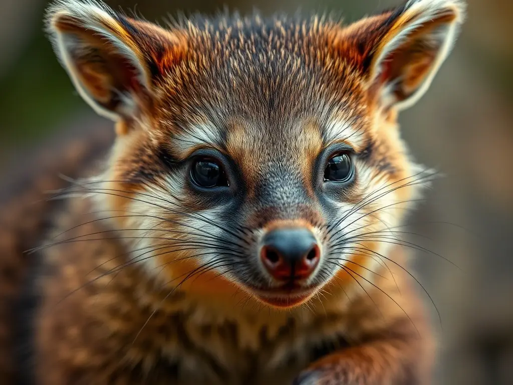 Fotografía realista de zarigueya, peligrosa, 8k
